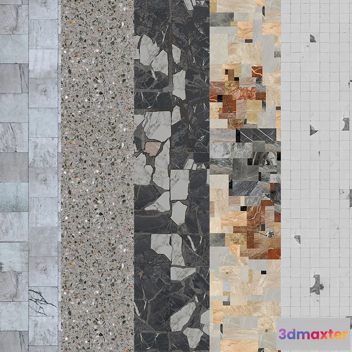 1308488 - Terrazzo.Breccia.Mosaic.Marble.Seamless texture. 3D Max