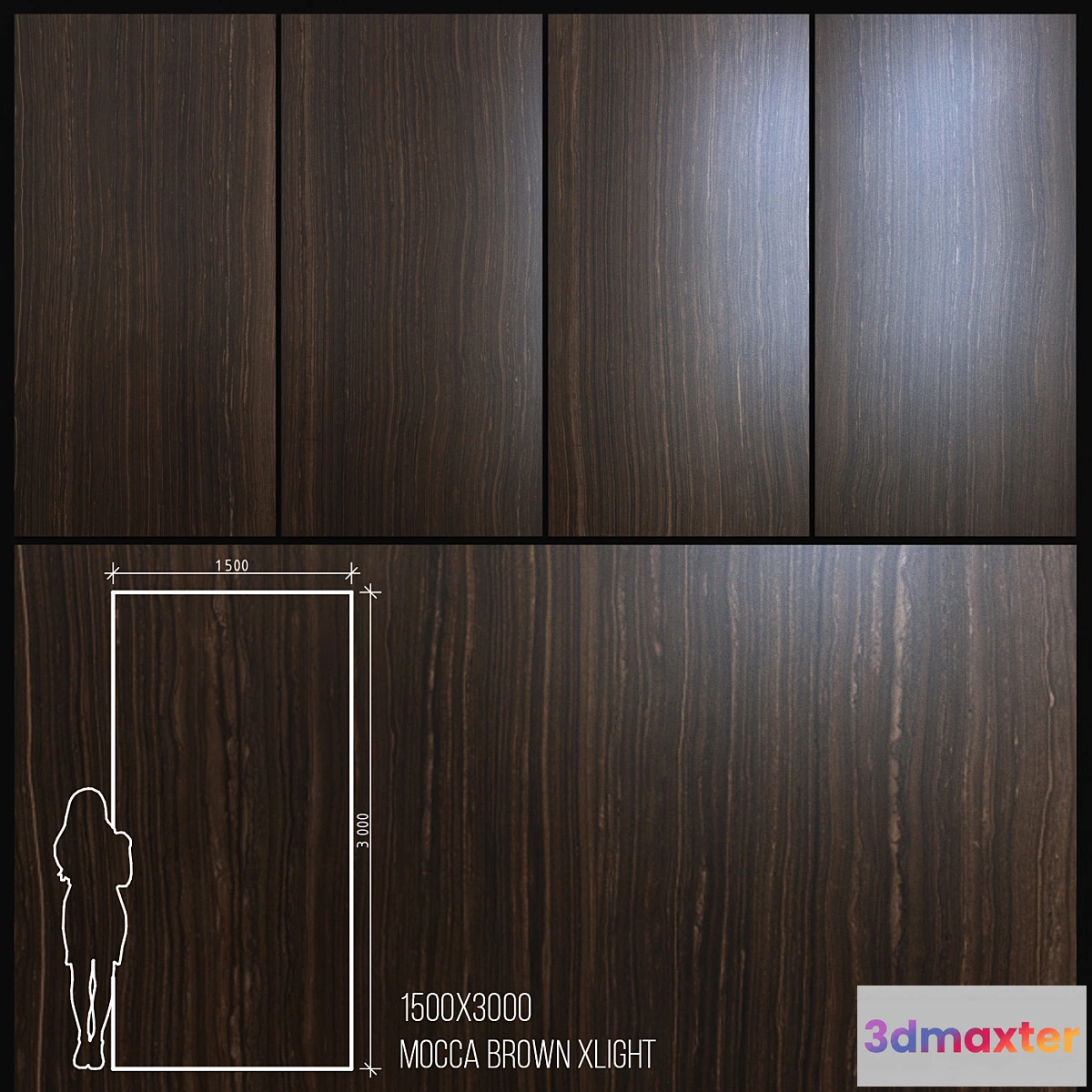 1308873 - Ceramic Tile Urbatek Porcelanosa Xlight Mocca Brown 1500×3000 3D Max
