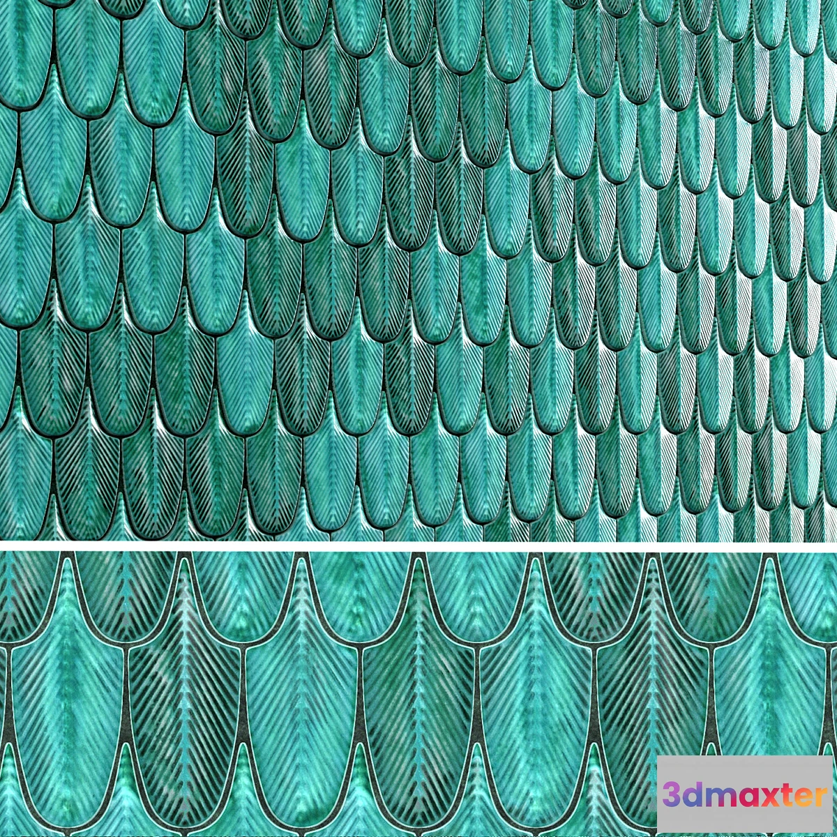 1313138 - Plumage Feather Mosaic Tiles 3D Max