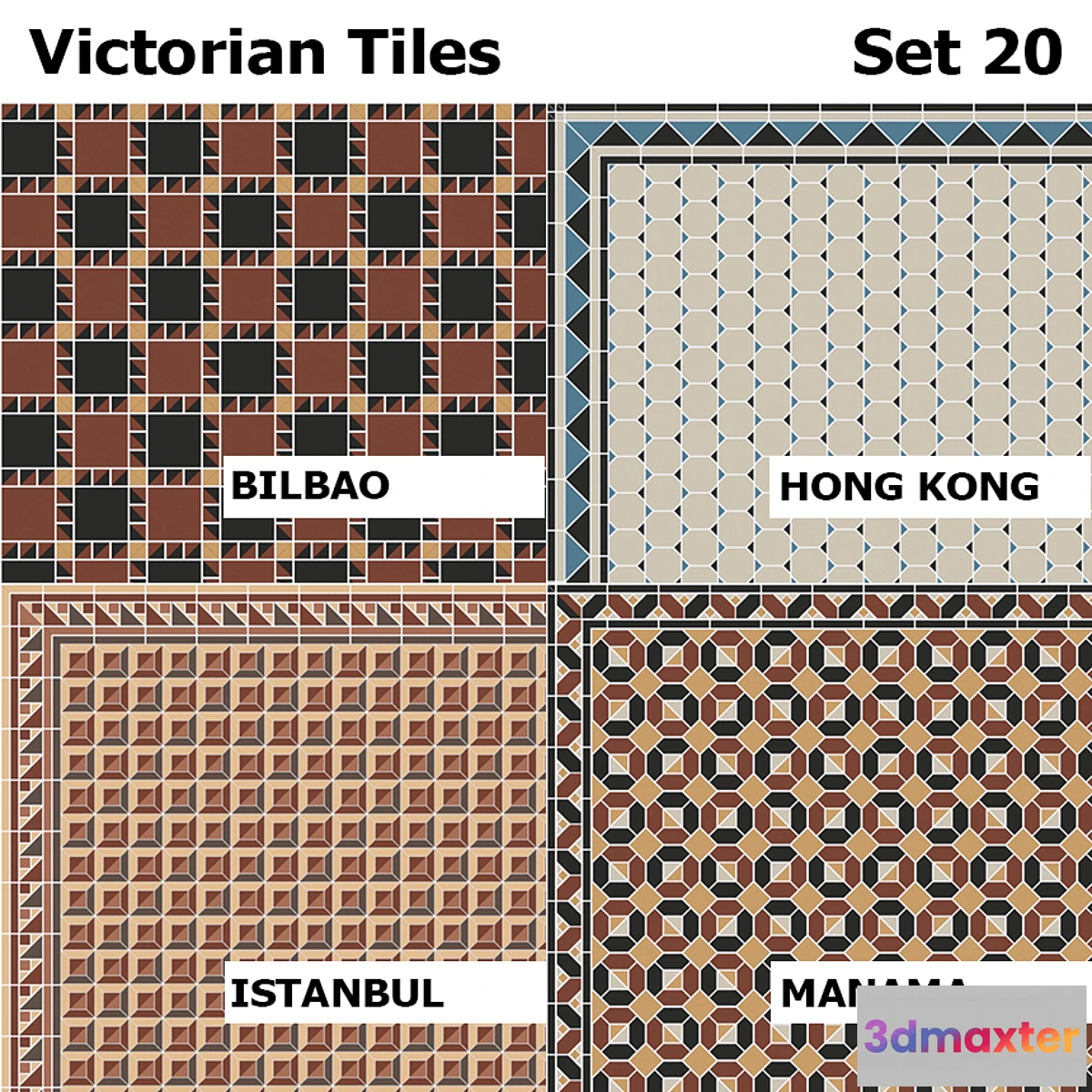 1317198 - Topcer Victorian Tiles Set 20 3D Max