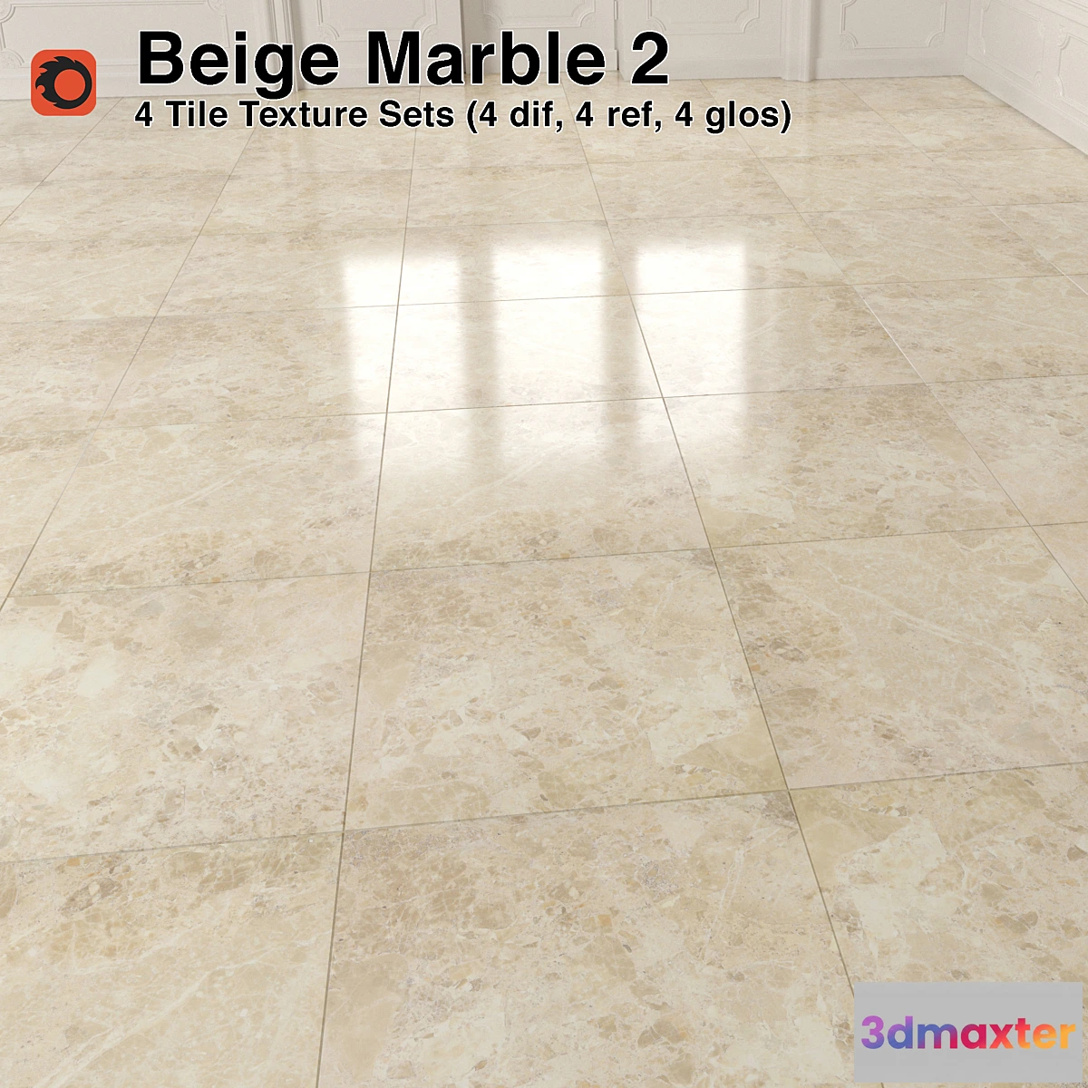 1317360 - Beige Marble Tiles - 2 3D Max