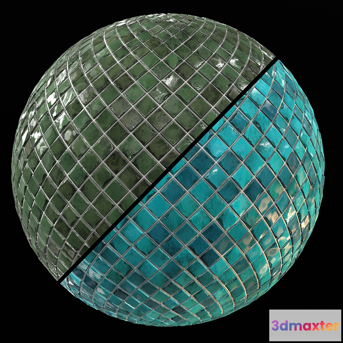 1322645 - Teal Tile PBR Material-13 - No.2 3D Max