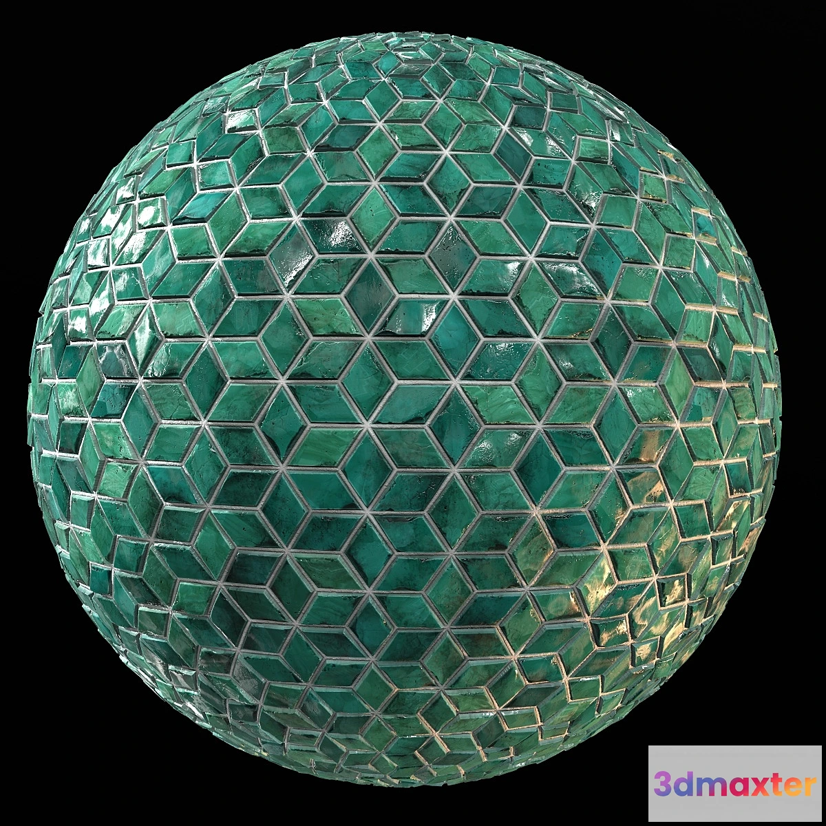1328162 - Teal Tile PBR Material-10 3D Max