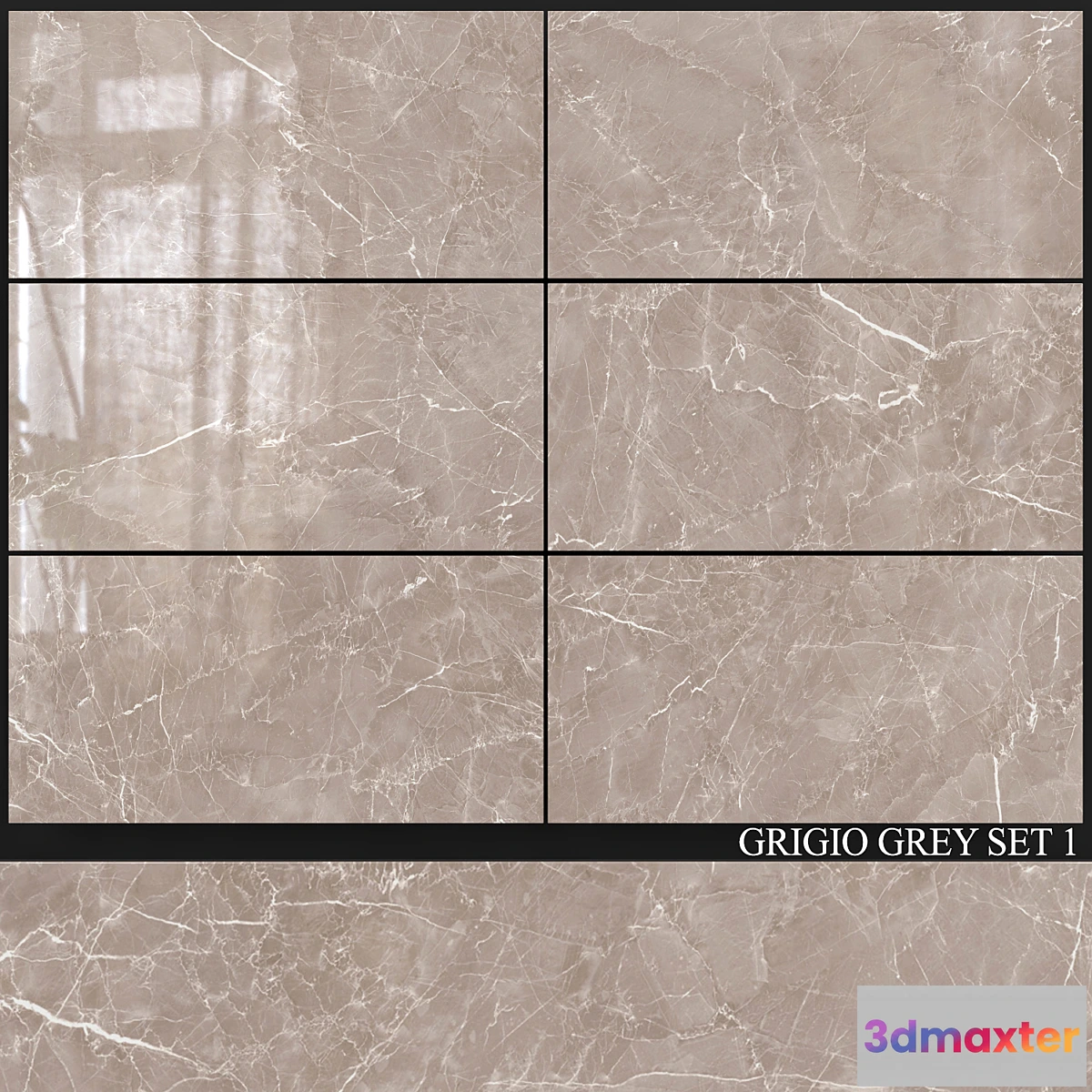 1330351 - Decovita Grigio Grey 600×1200 Set 1 3D Max