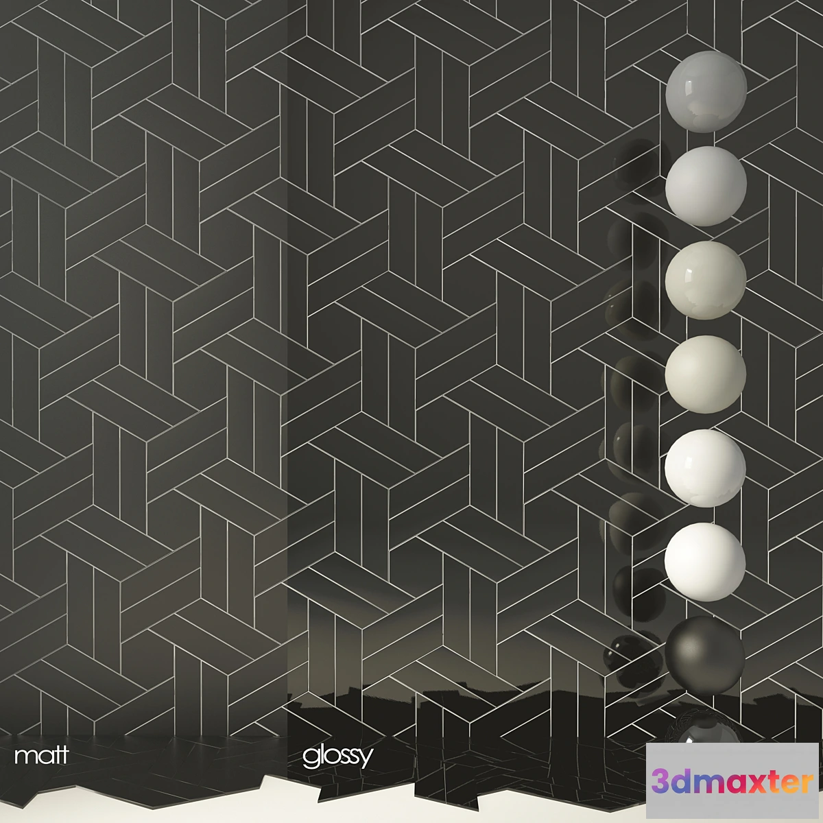 1332922 - Tile Equipe Chevron Wall SET 3D Max