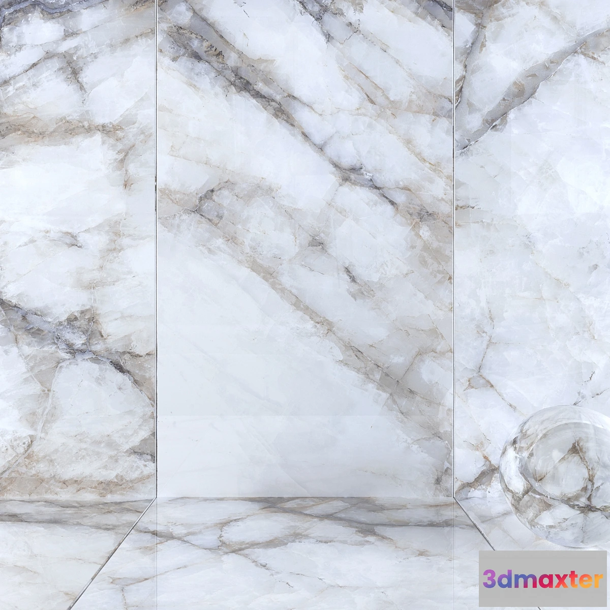 1335904 - Wall Tiles Museum Crystal White Set 1 3D Max