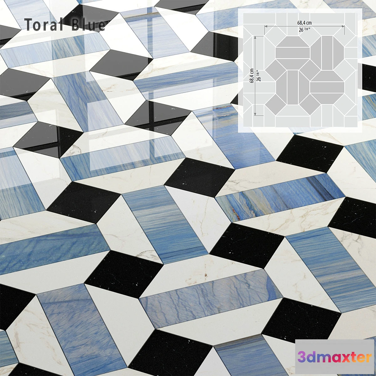 1338322 - Tile Sicis SiciStone Toral Blue 3D Max