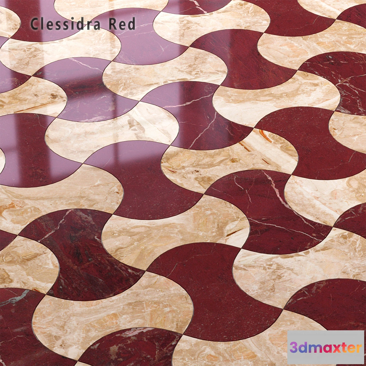 1338656 - Tile Sicis SiciStone Clessidra Red 3D Max