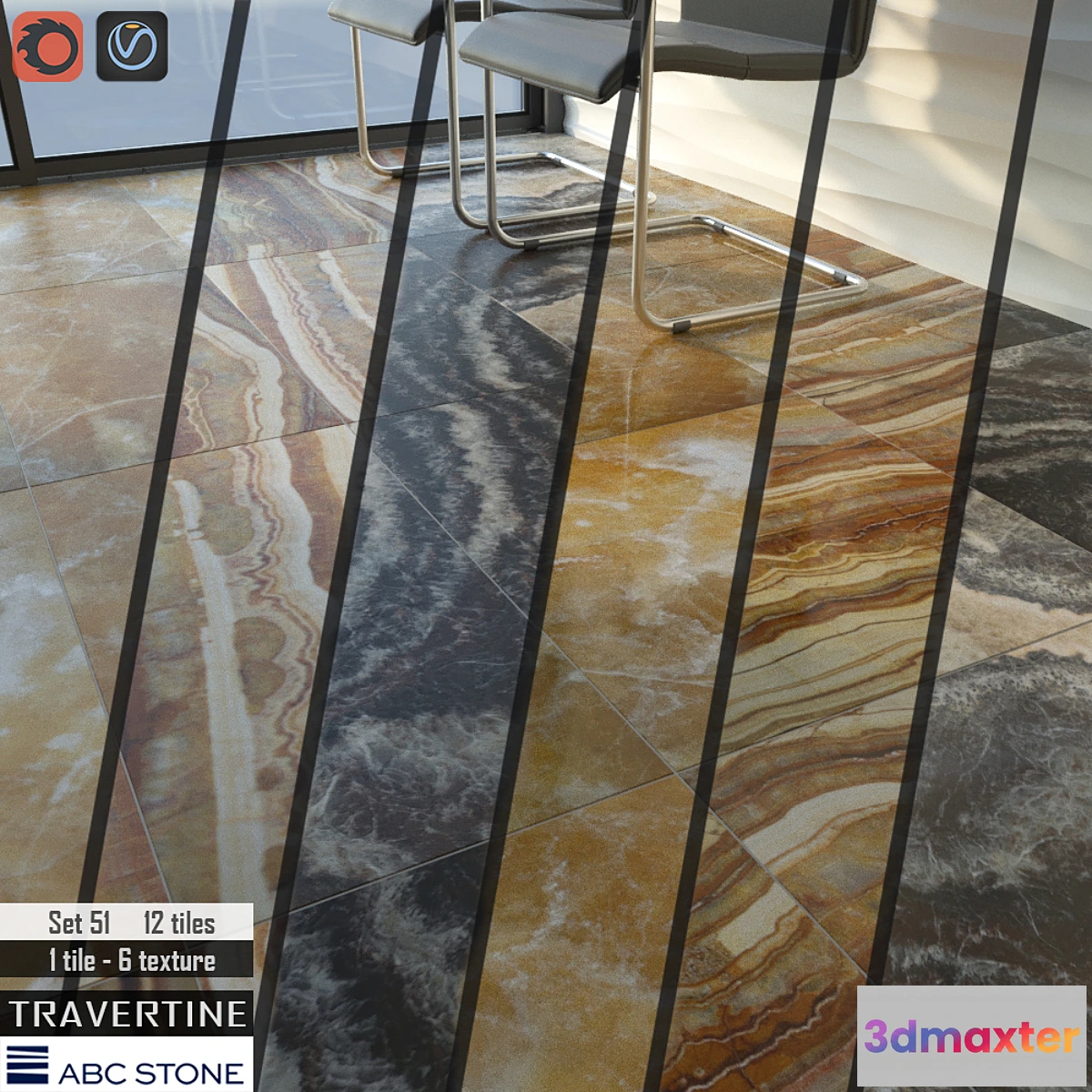 1339073 - ABC stone Set 51 3D Max