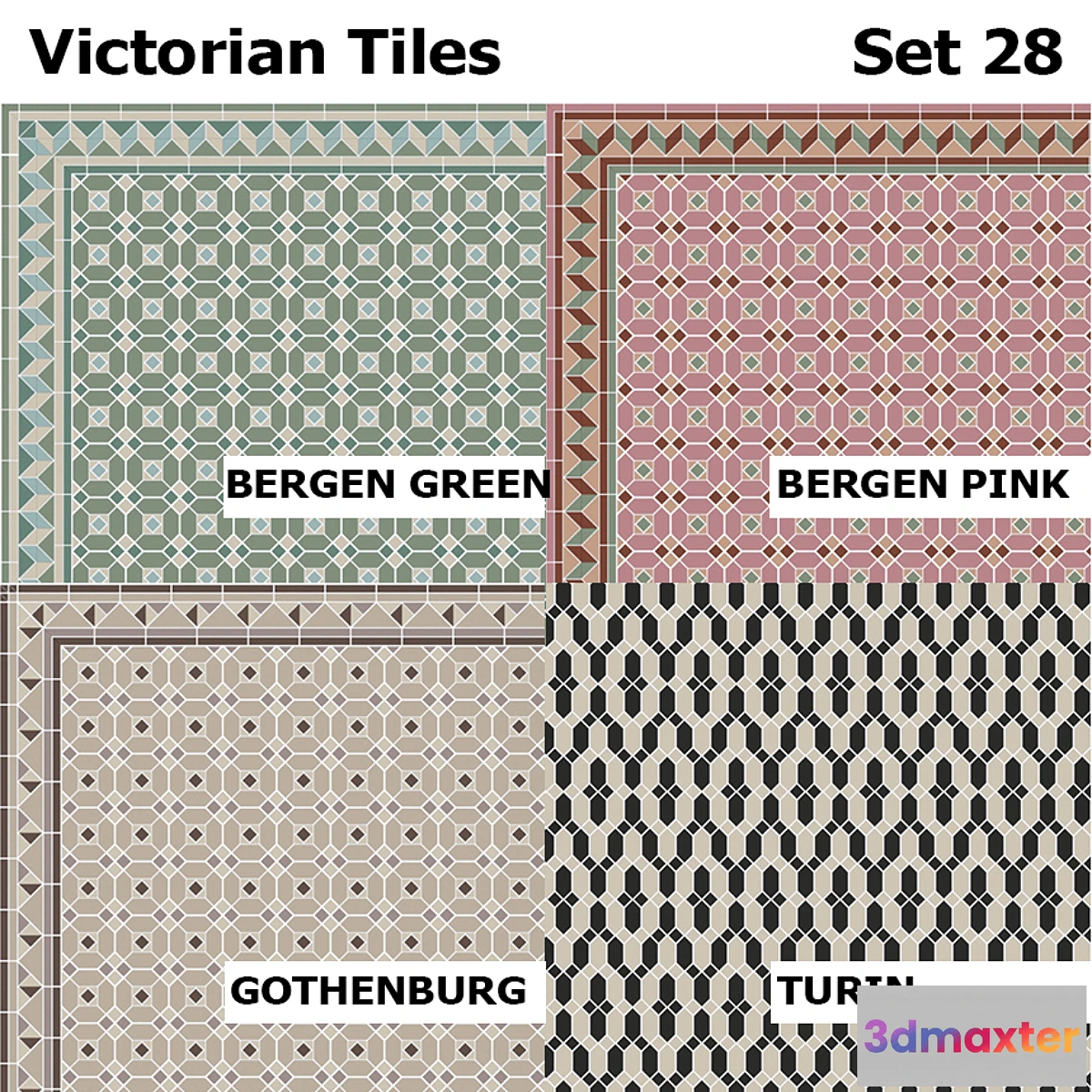 1340673 - Topcer Victorian Tiles Set 28 3D Max