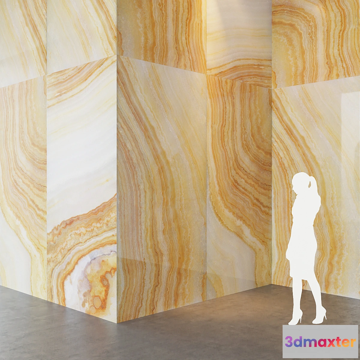 1341148 - Fiandre Precious Stones YELLOW ONIX 300×150 cm onyx slab Tile Set 3D Max