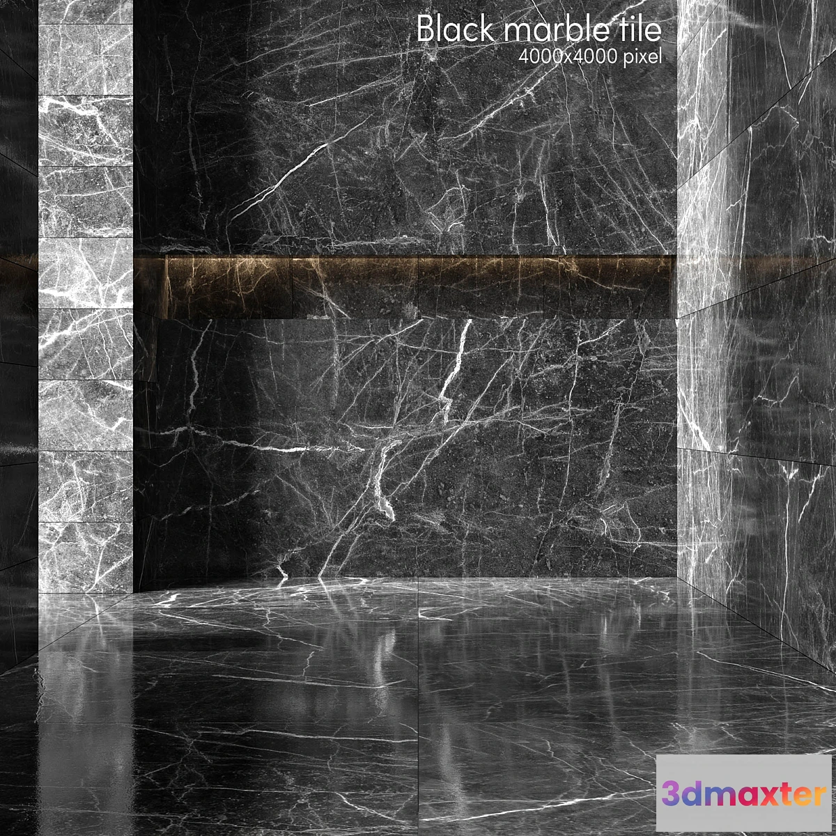 1341452 - Black marble tiles 3D Max