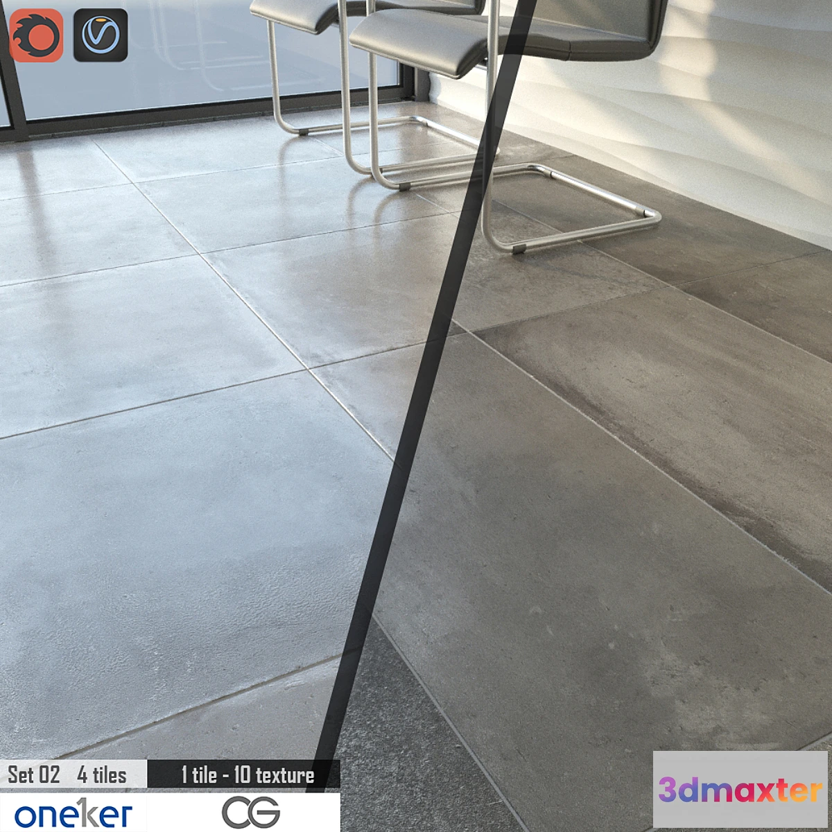 1351798 - Oneker Tile Set 02 3D Max