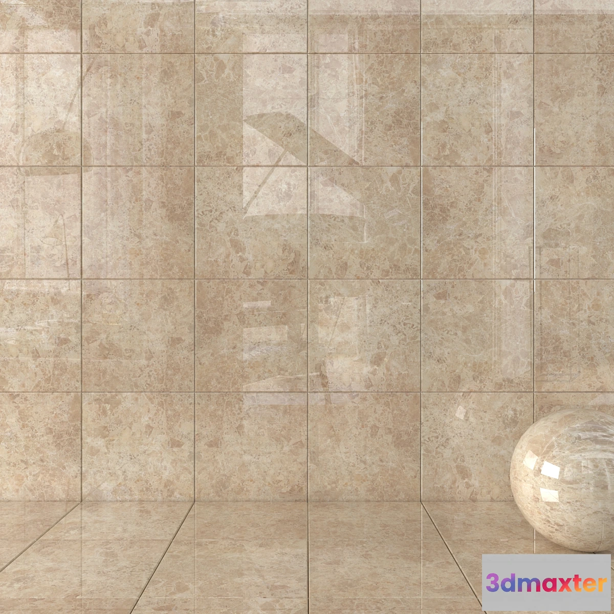 1352498 - Wall Tiles Emperador Gold 3D Max