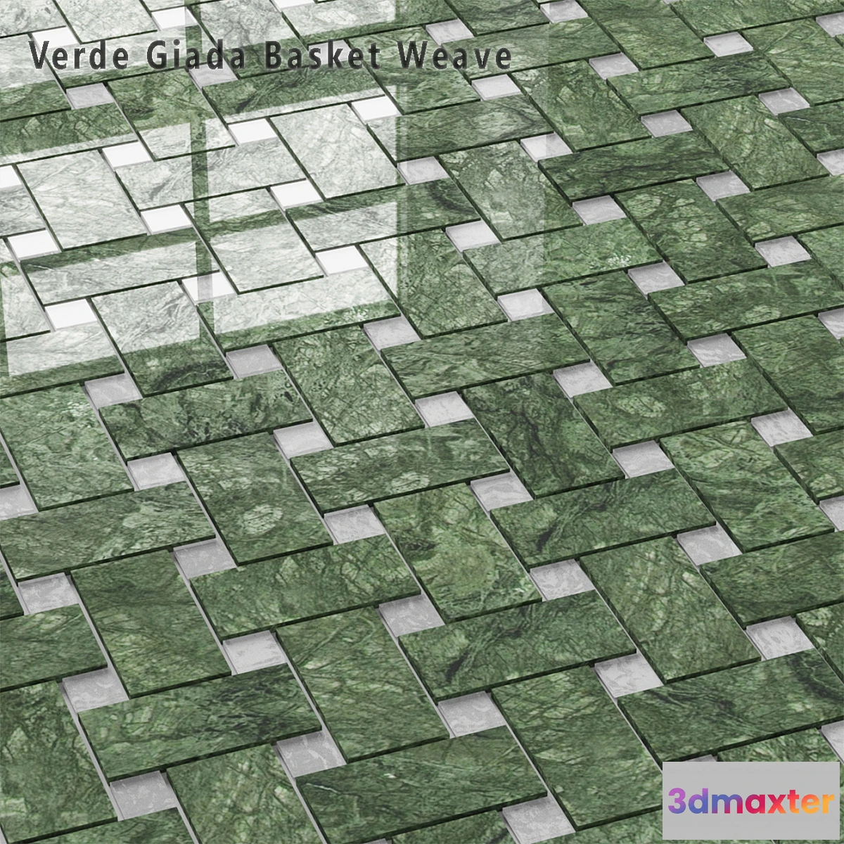 1354486 - Tiles Sicis SiciStone Verde Giada Basket Weave 3D Max