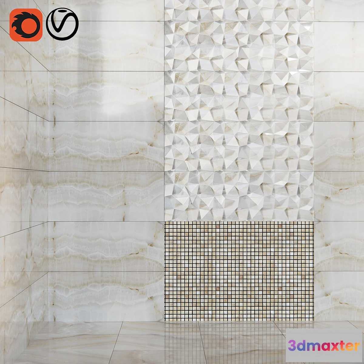 1354499 - Tile SALONI Vary Dorex IRIS 40X120 3D Max