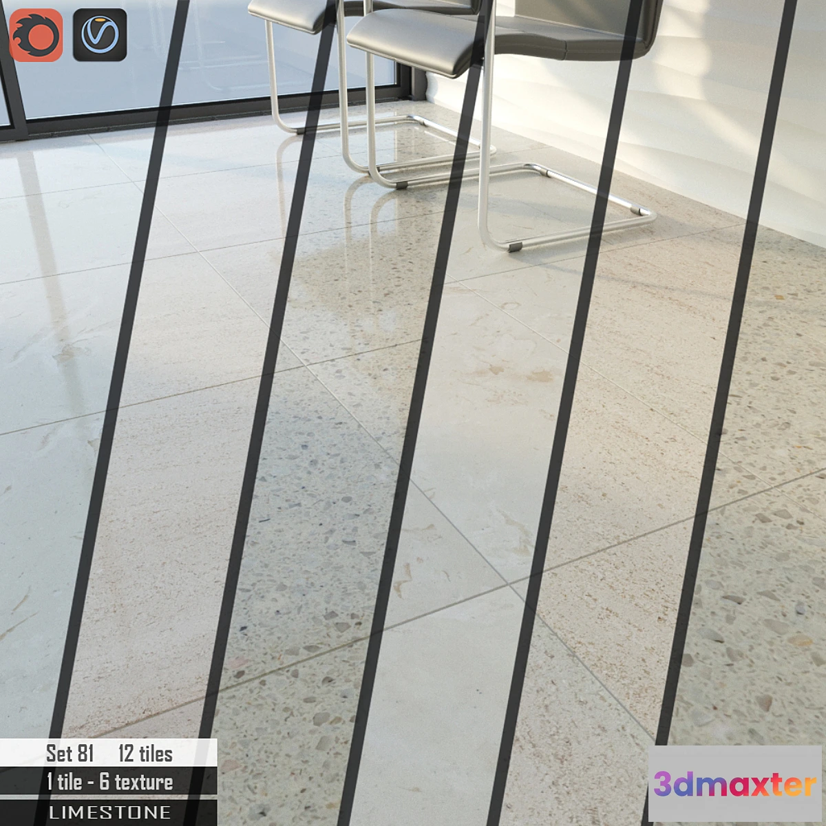 1406692 - Stone tile Set 81 3D Max