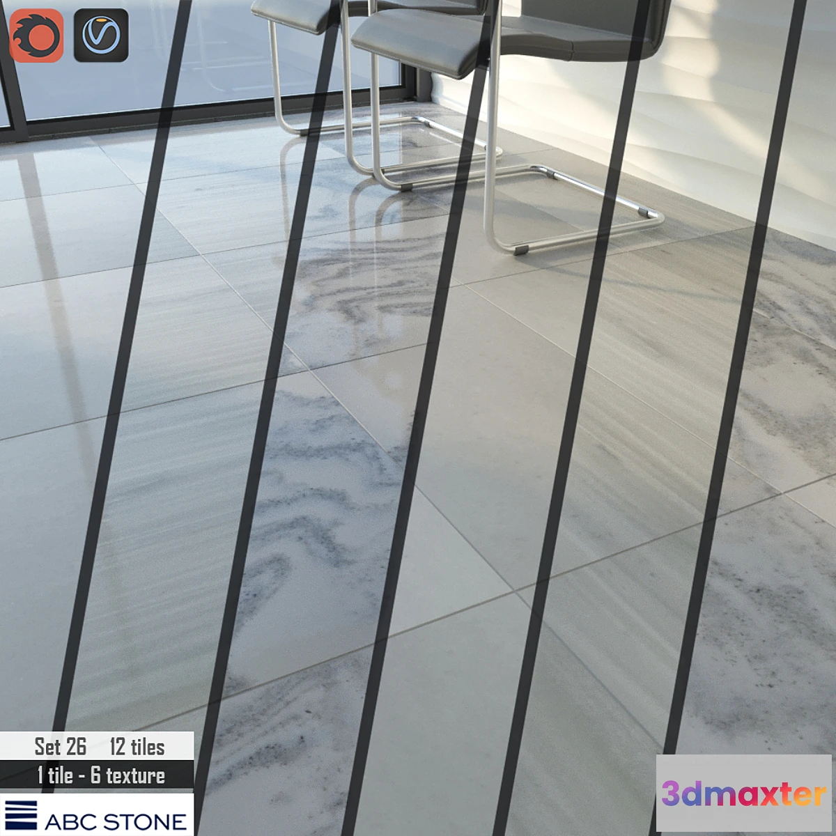 1406824 - ABC stone Set 26 3D Max