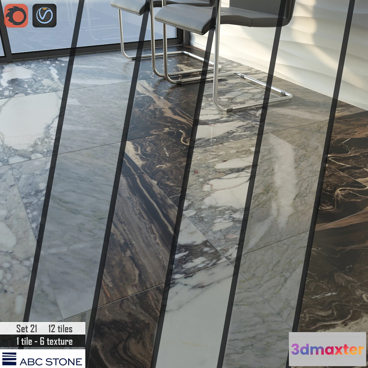 1408240 - ABC stone Set 21 3D Max