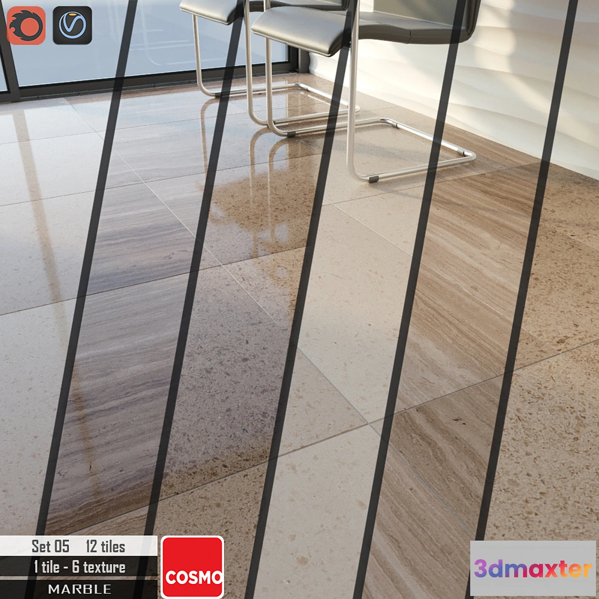 1410512 - Cosmo Stone Set 05 3D Max