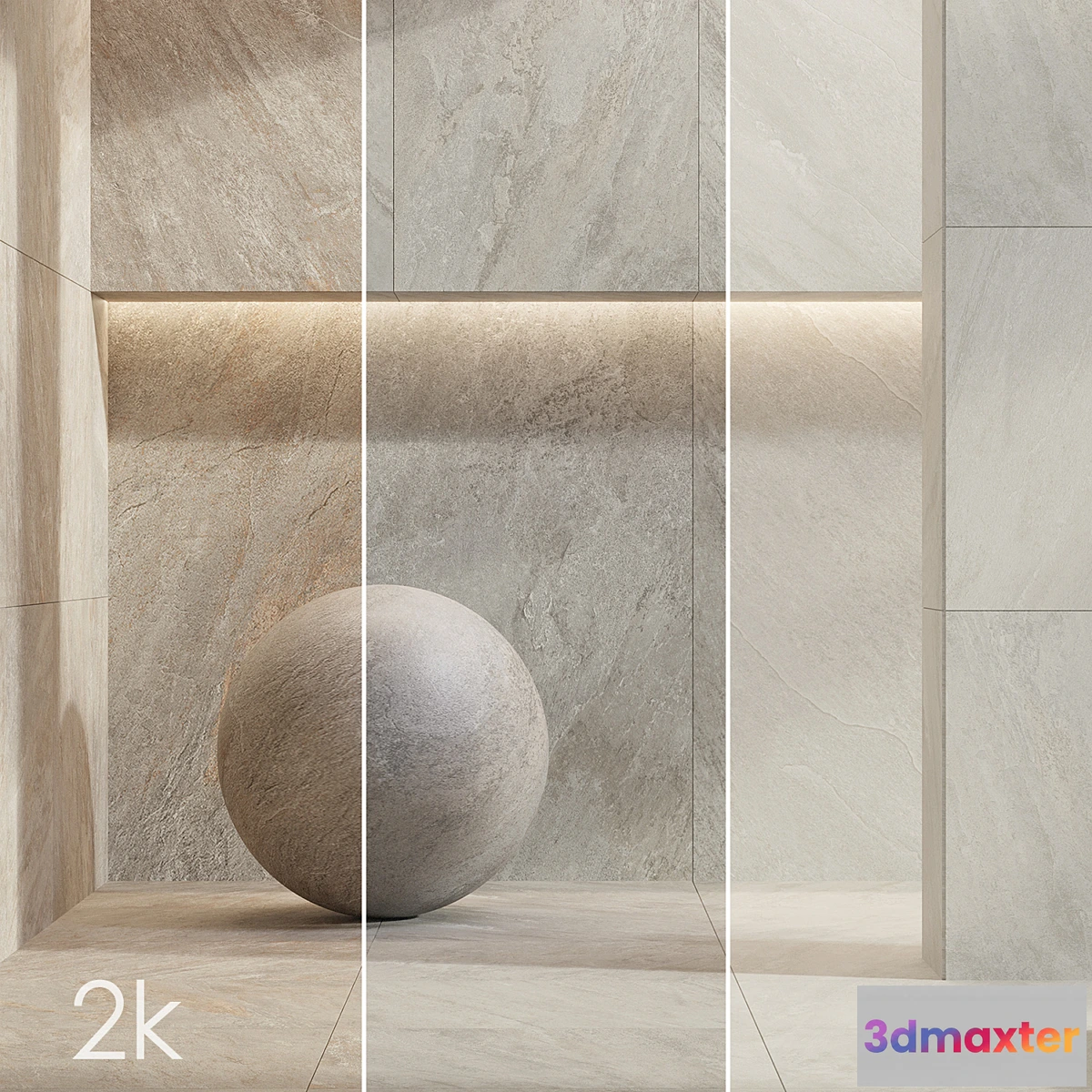 1410846 - Caesar Set 31 - Quartz BUNDLE - 4 types Brown Light Grey Dark Gray 3D Max