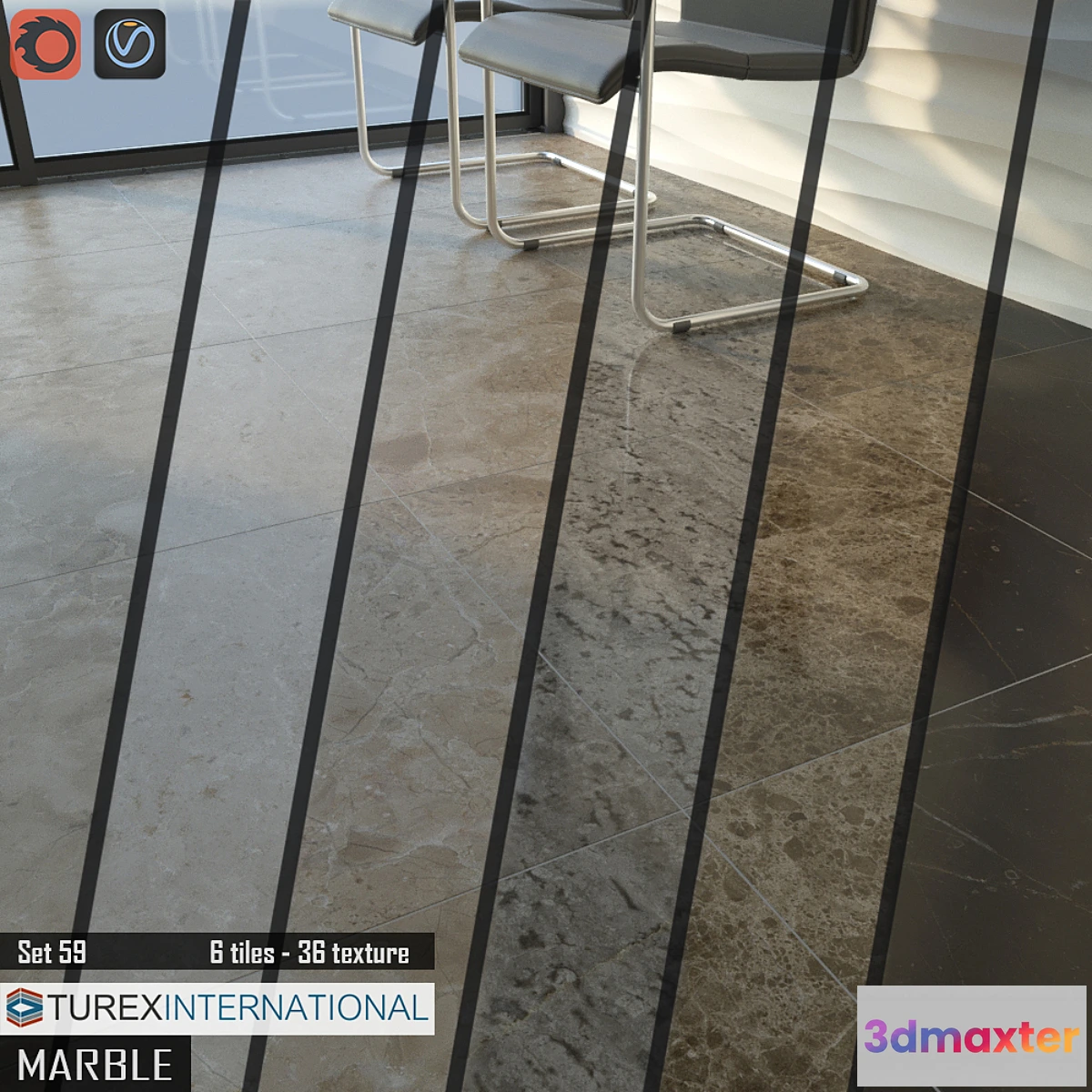 1413792 - TUREX INTERNATIONAL Marble Tiles Set 59 3D Max