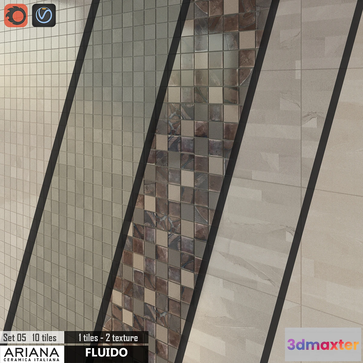 1414952 - ARIANA FLUIDO Mosaico Set 05 3D Max
