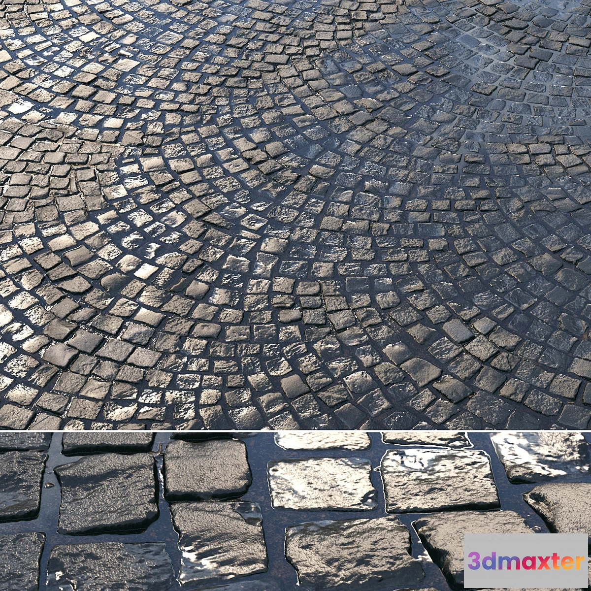 1417214 - Material of wet radial paving 01 3D Max