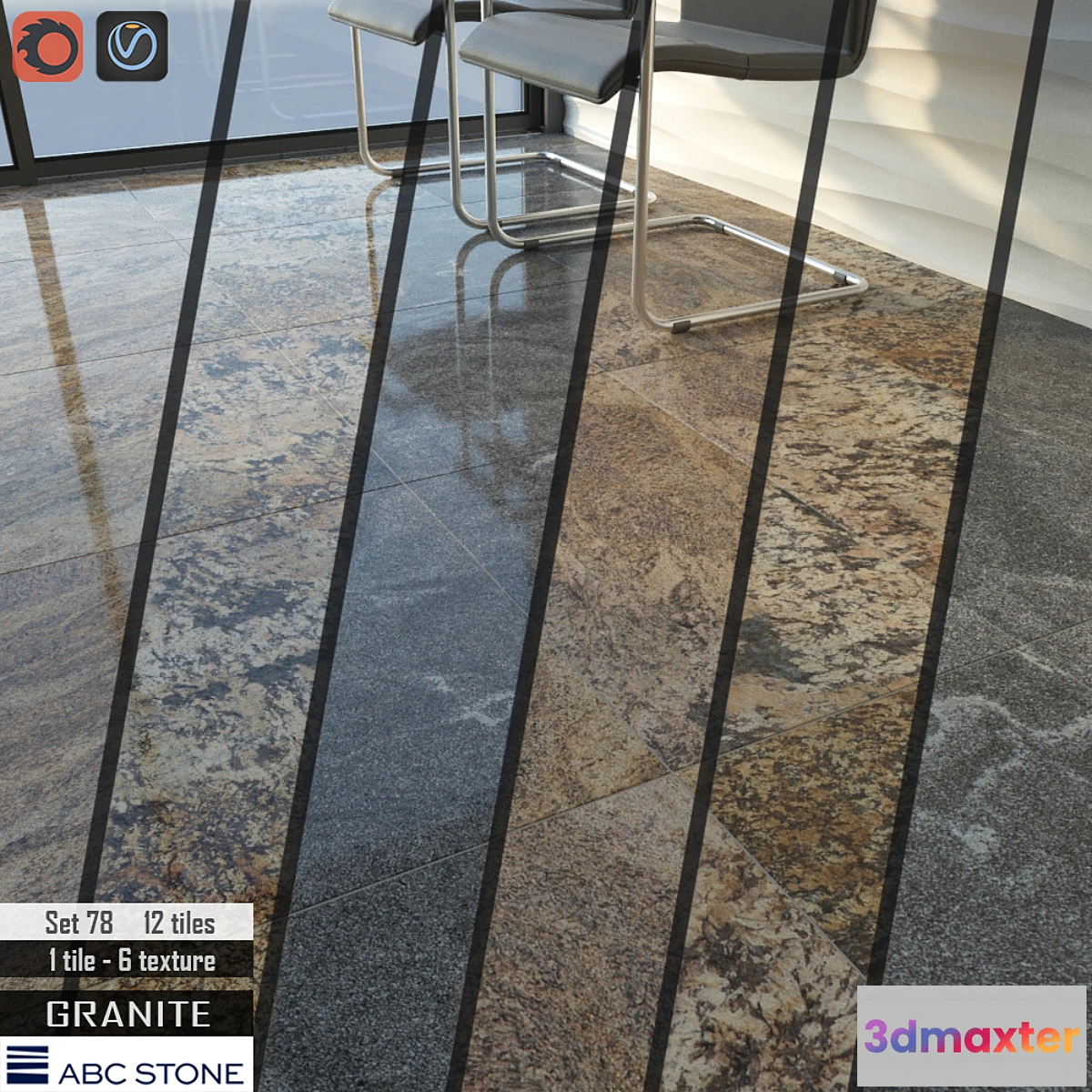 1418506 - ABC stone Set 78 3D Max