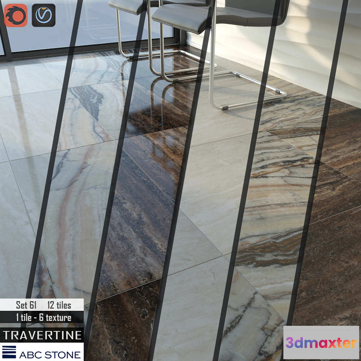 1418708 - ABC stone Set 61 3D Max