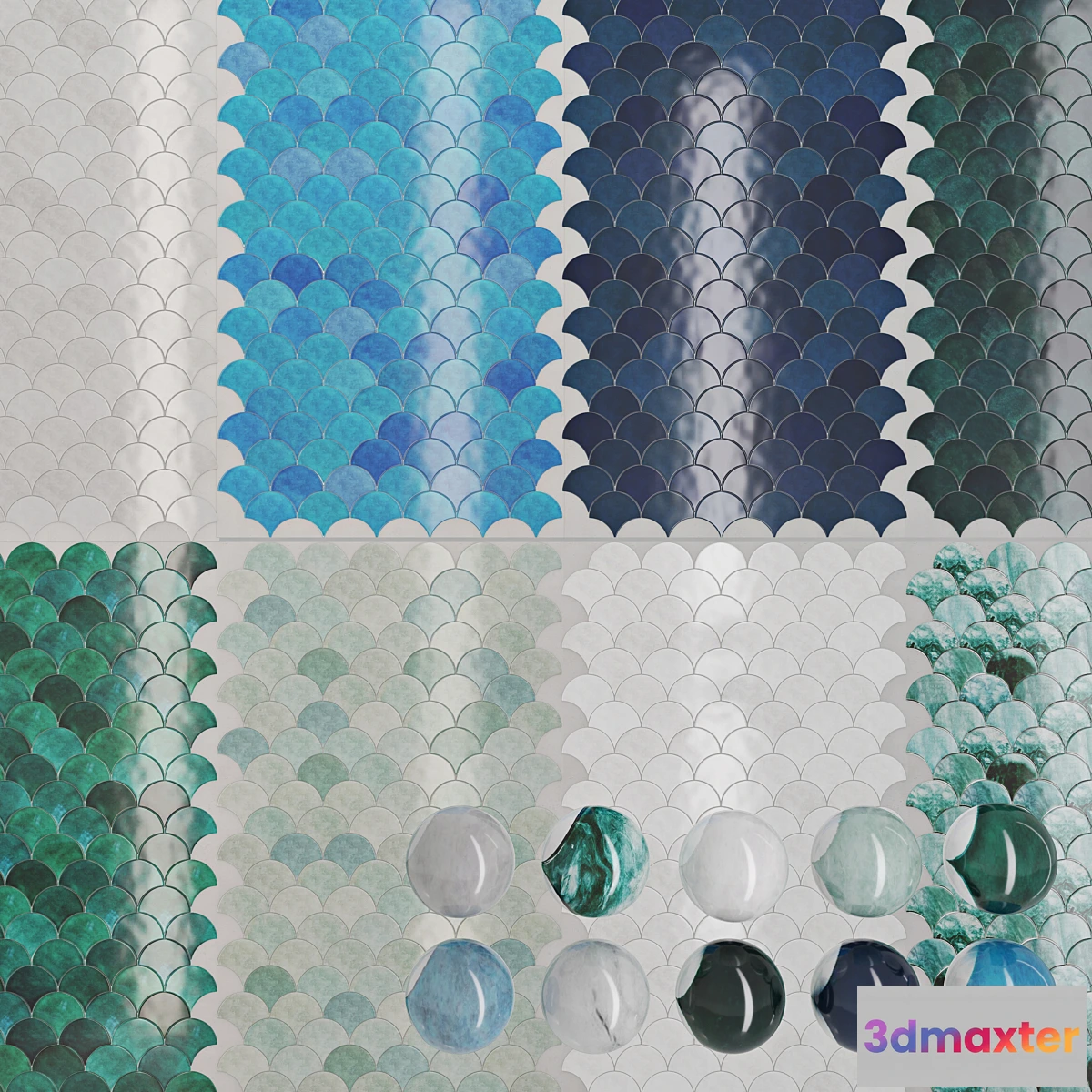 1419942 - Pentaceramica fish scale tiles 3D Max