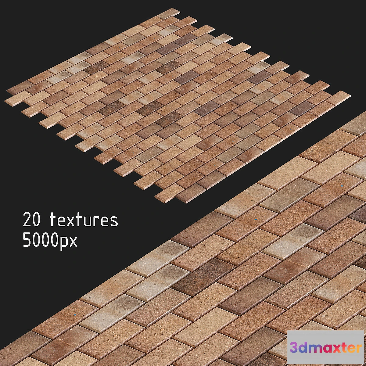 1420084 - Paving slabs. 20 textures. Red 3D Max
