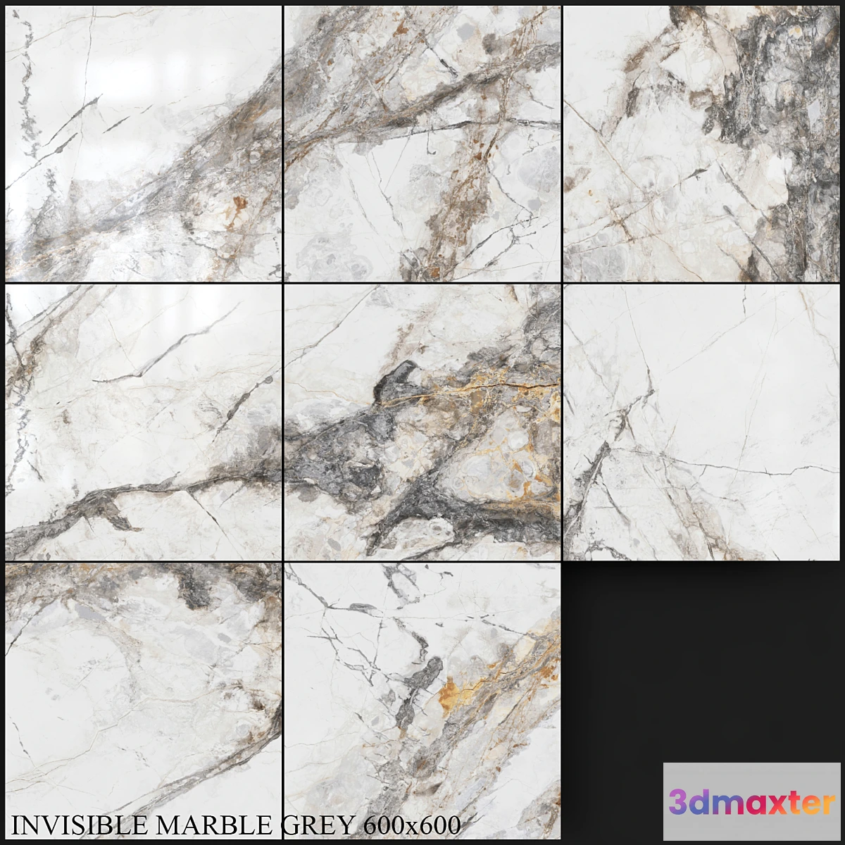 1420358 - Yurtbay Seramik Invisible Marble Grey 600×600 3D Max