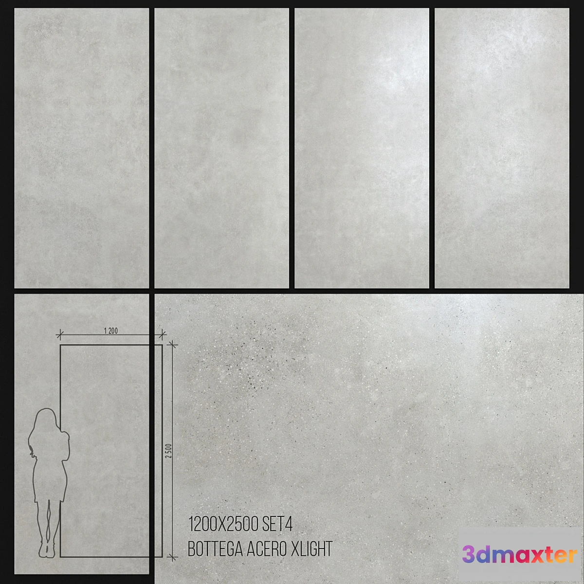 1450420 - Bottega Acero 1200 X2500 Ceramic Tiles 3D Max