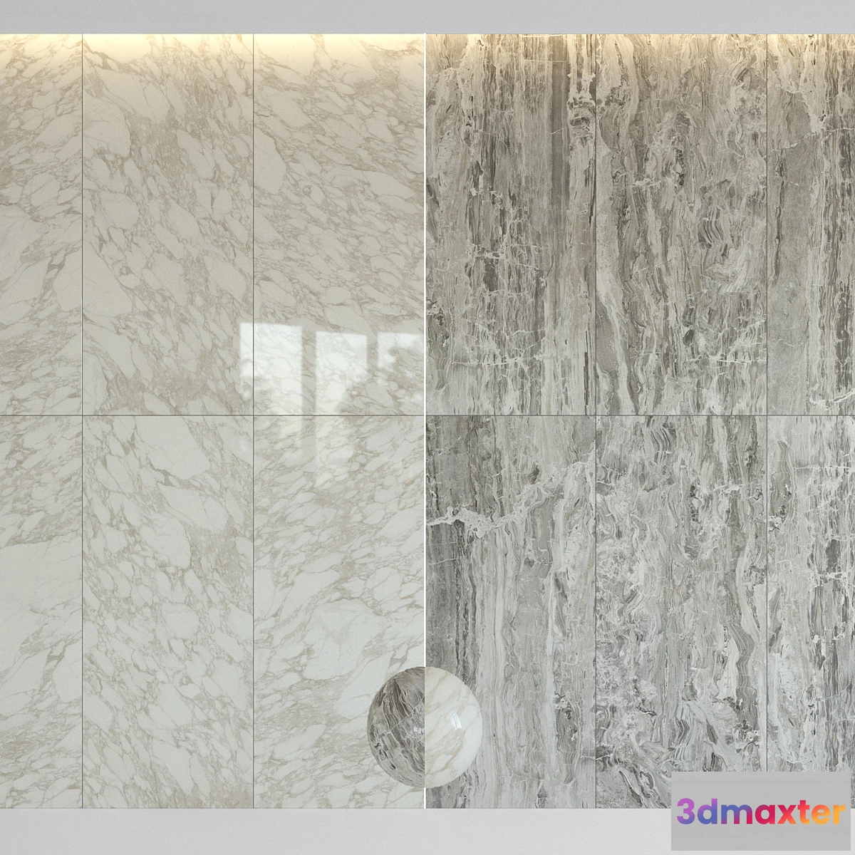 1452906 - Luxury Design REX Calacatta Magnum Marble Gray 3D Max