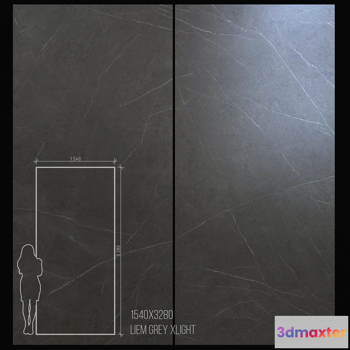 1456388 - Ceramic Tile Urbatek Porcelanosa Xlight Liem Gray 1540×3280 3D Max