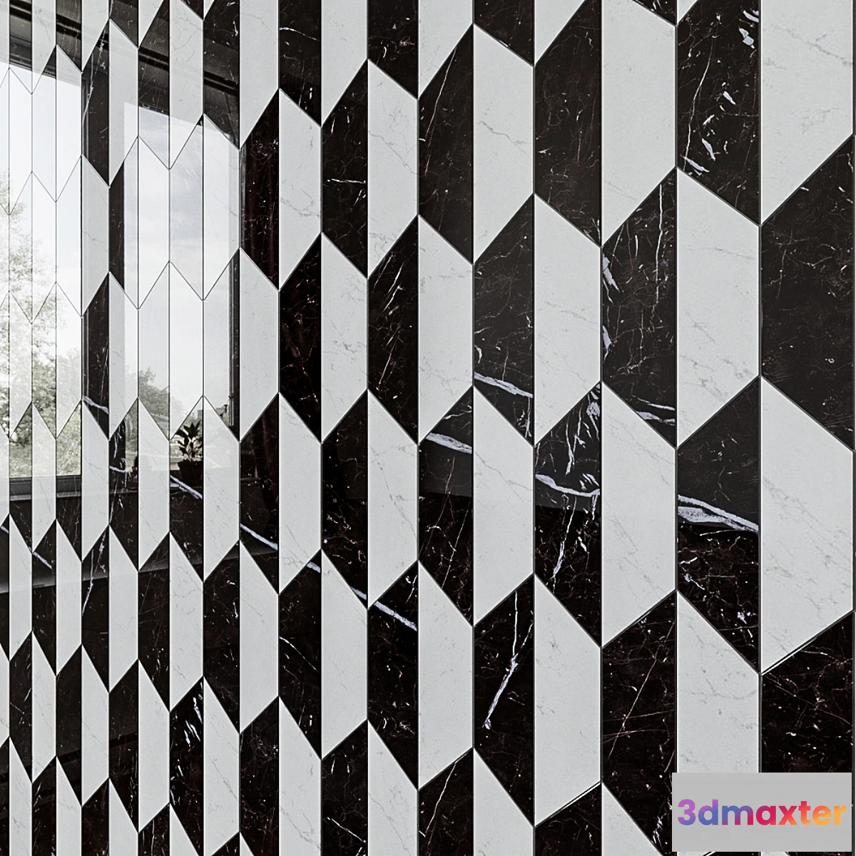 1457064 - ATLAS CONCORDE MARVEL STONE Half Hex Cold Lappato 3D Max