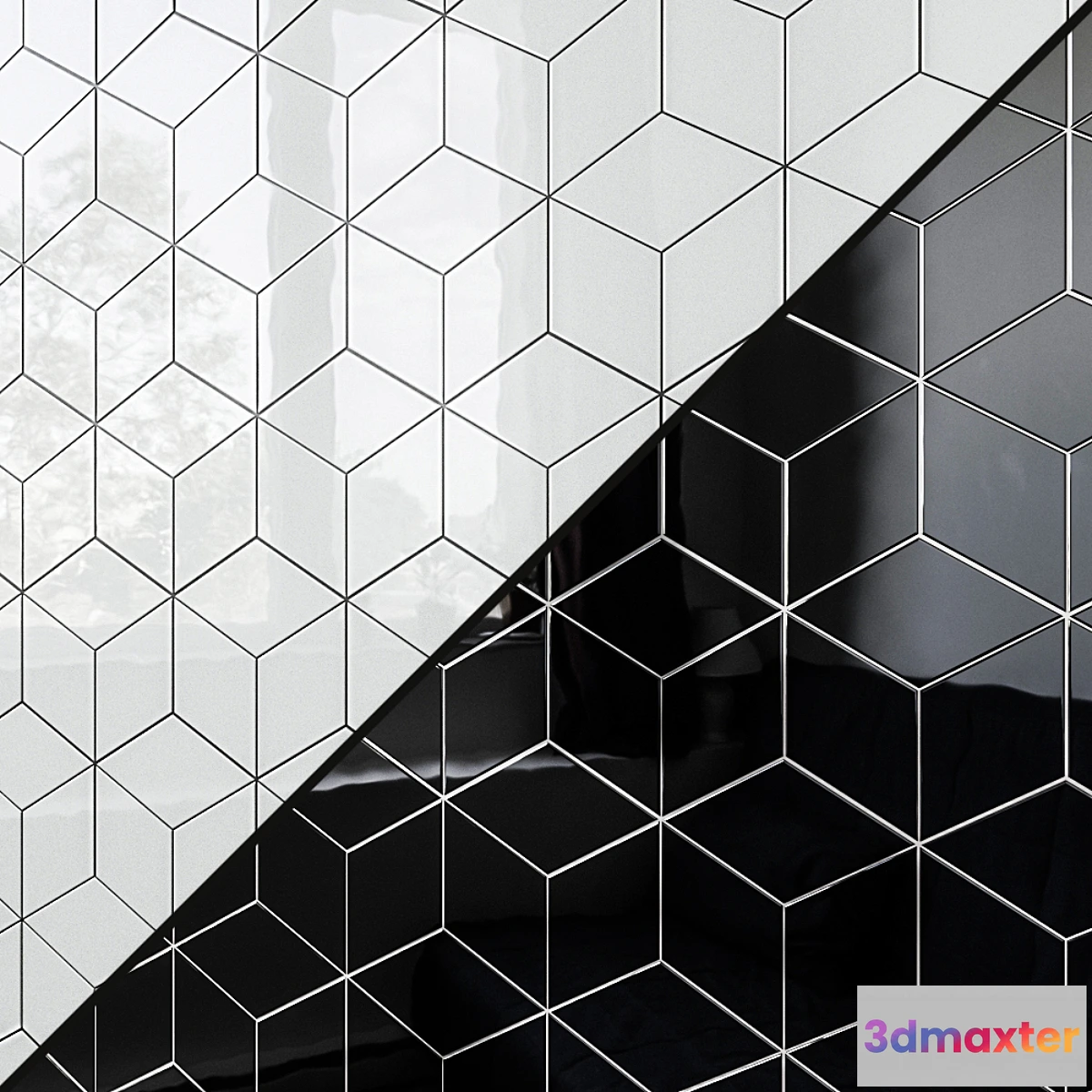1461578 - Ceramic wall tile EQUIPE RHOMBUS Wall 7 colors 3D Max