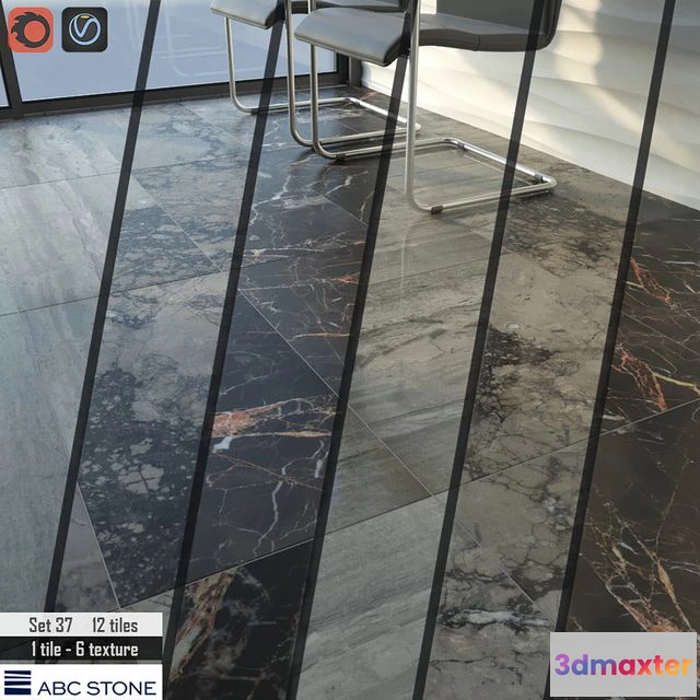 1539579 - ABC stone Set 37 3D Max