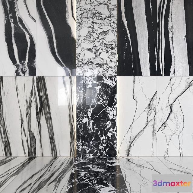 1540357 - Architectural Design Floorgres B and W Marble miniset 3D Max