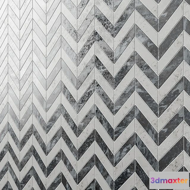 1555941 - Talon Carrara & Bardiglio Marble Tile 3D Max
