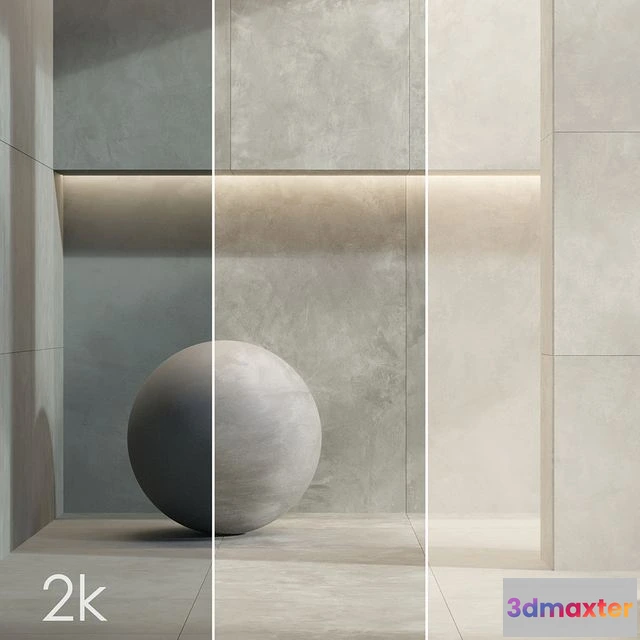 1562845 - Caesar Set 33 - Concrete Porcelain Tiles BUNDLE - 3 types Grey Black Beige 3D Max