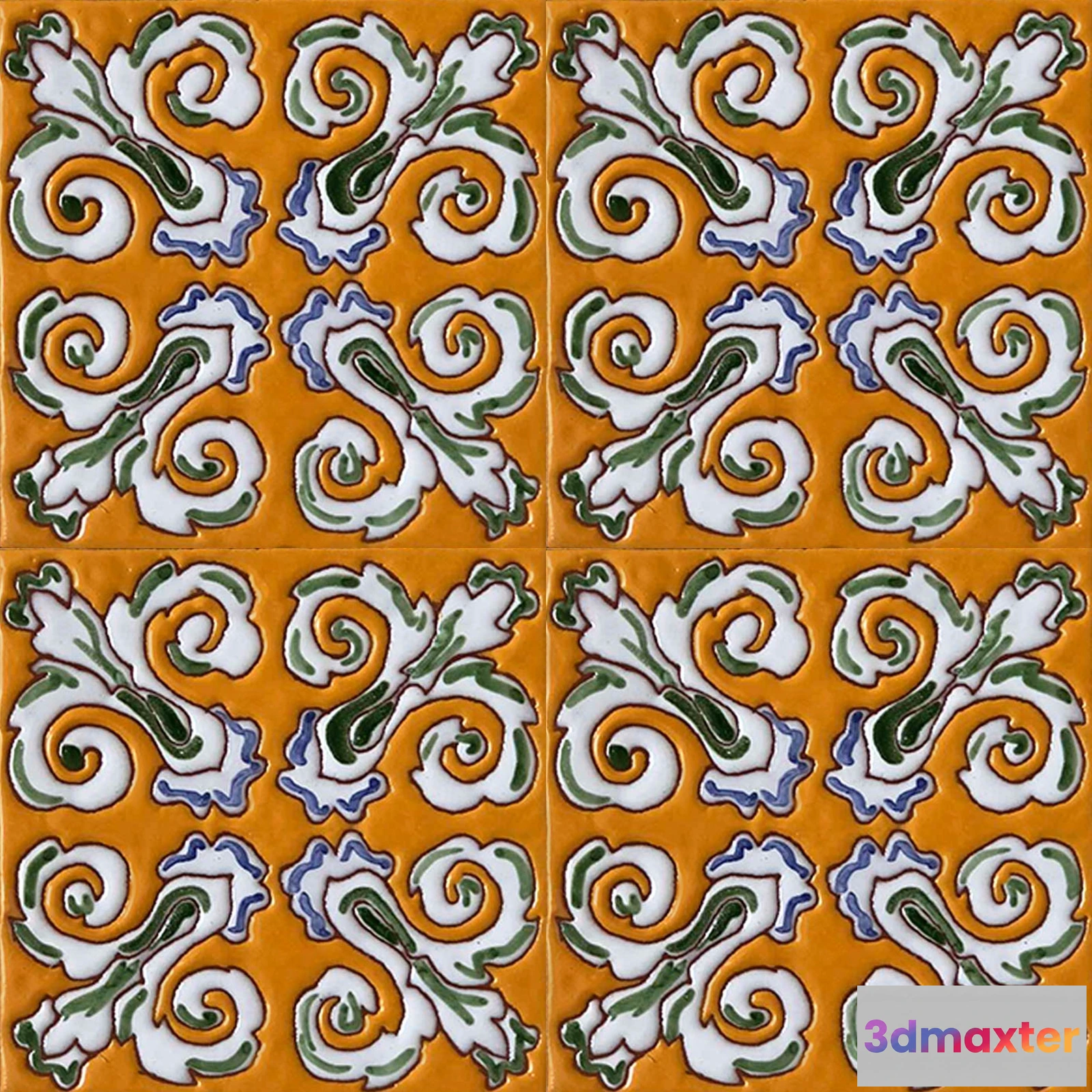 1674102 - Mane Tiles - D-00221-2 (10×10) 3D Max