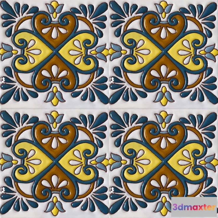 1674146 - Mane Tiles - D-001-W (14×14) 3D Max