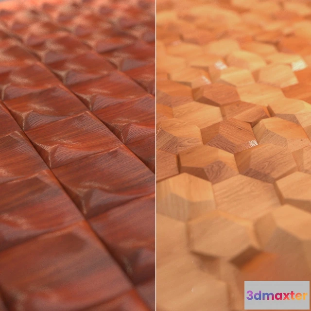 1674447 - textures - Relief wooden wall tiles 3D Max