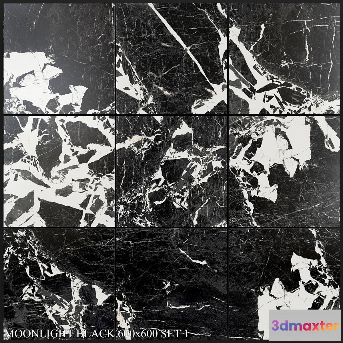 618907 - Yurtbay Seramik Moonlight Black 600×600 Set 1