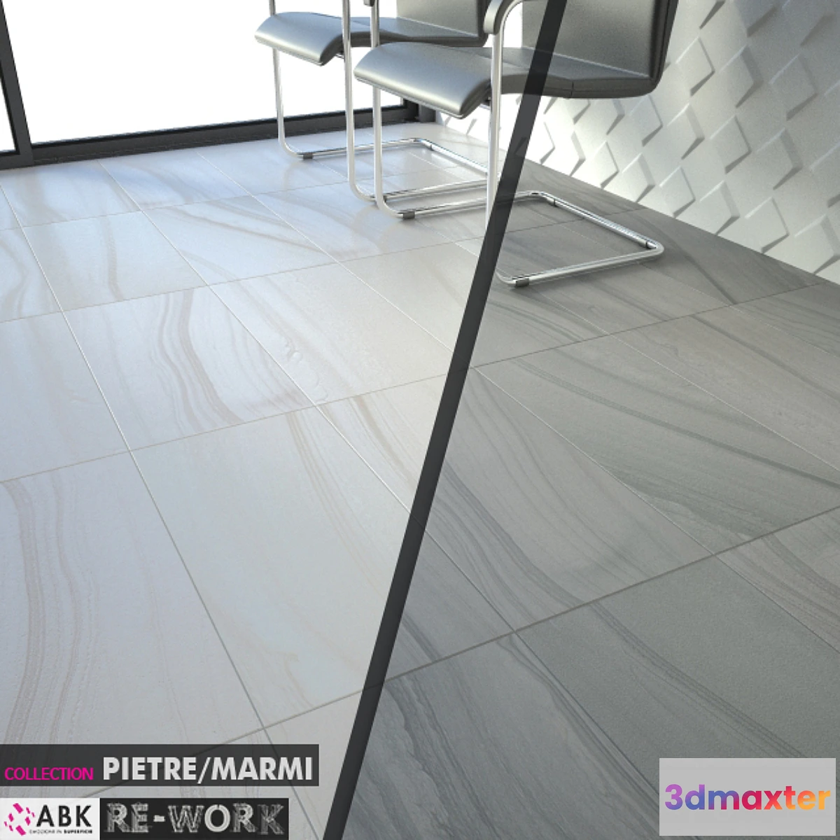 651455 - ABK COLLECTION PIETRE MARMI RE-WORK SINGLE 2 GREY WHITE Set 06