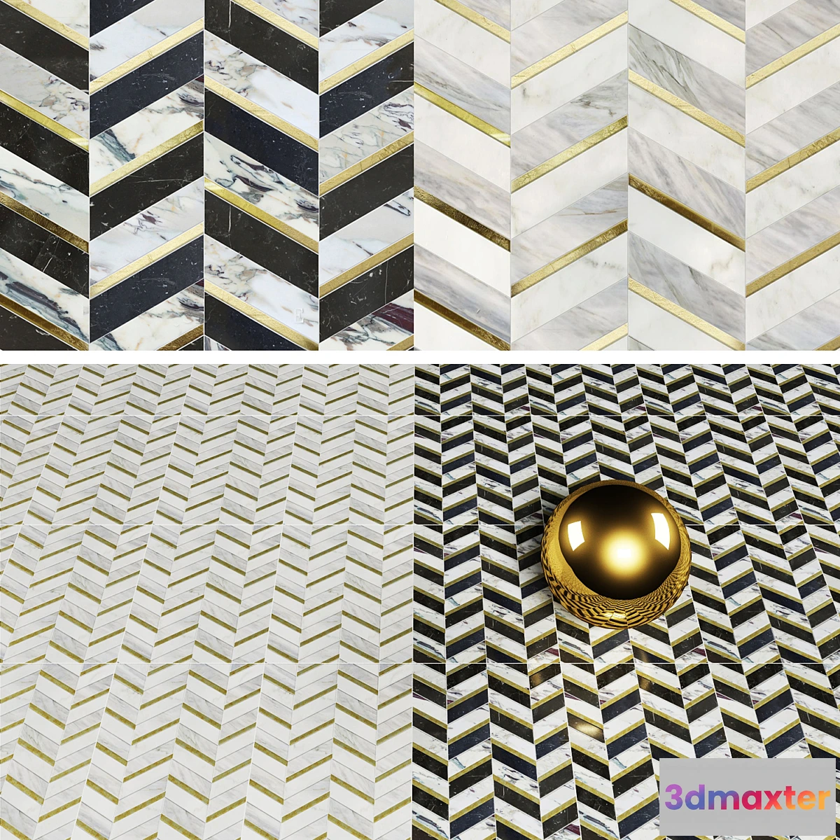 656573 - mosaique surface Oxford Black & Oxford Blue