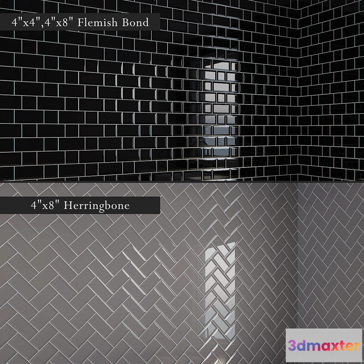 656589 - Beveled Subway Tiles [10 Patterns]