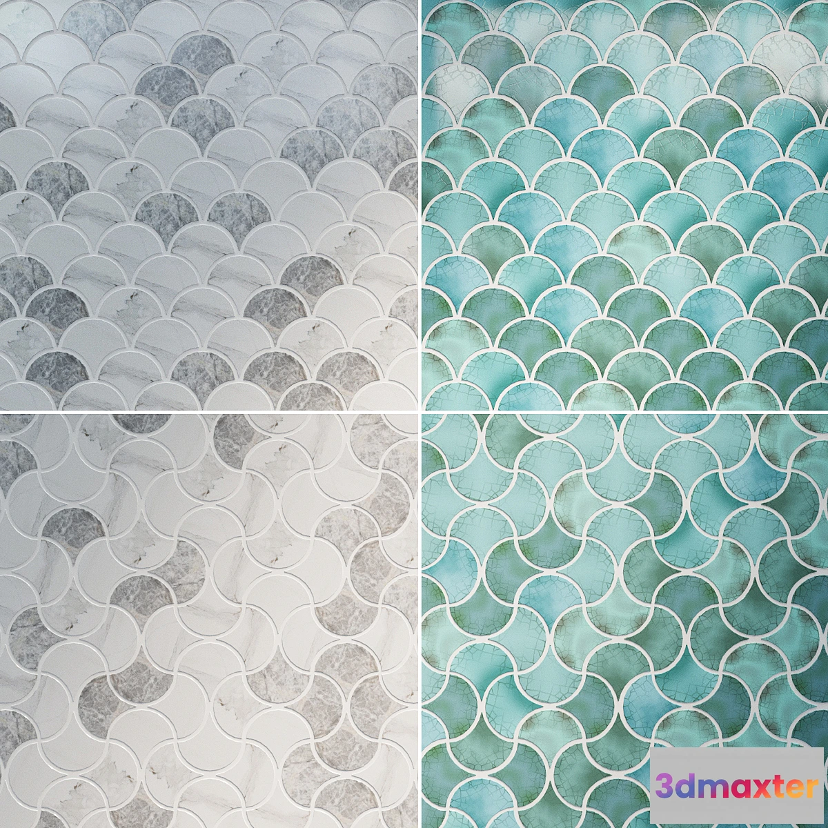 668517 - 2 Fishscale materials two patterns (vray corona)